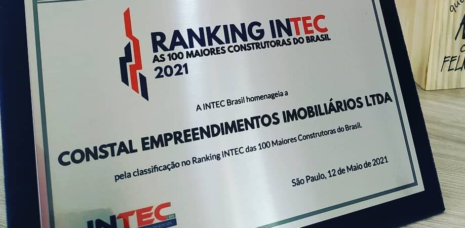 Constal Empreendimentos ganha pelo 2º ano consecutivo o certificado da Intec